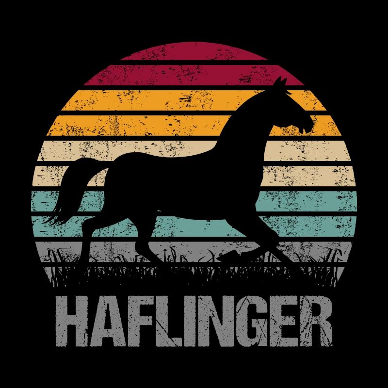 Haflinger Cheval Retro Vintage Silhouette