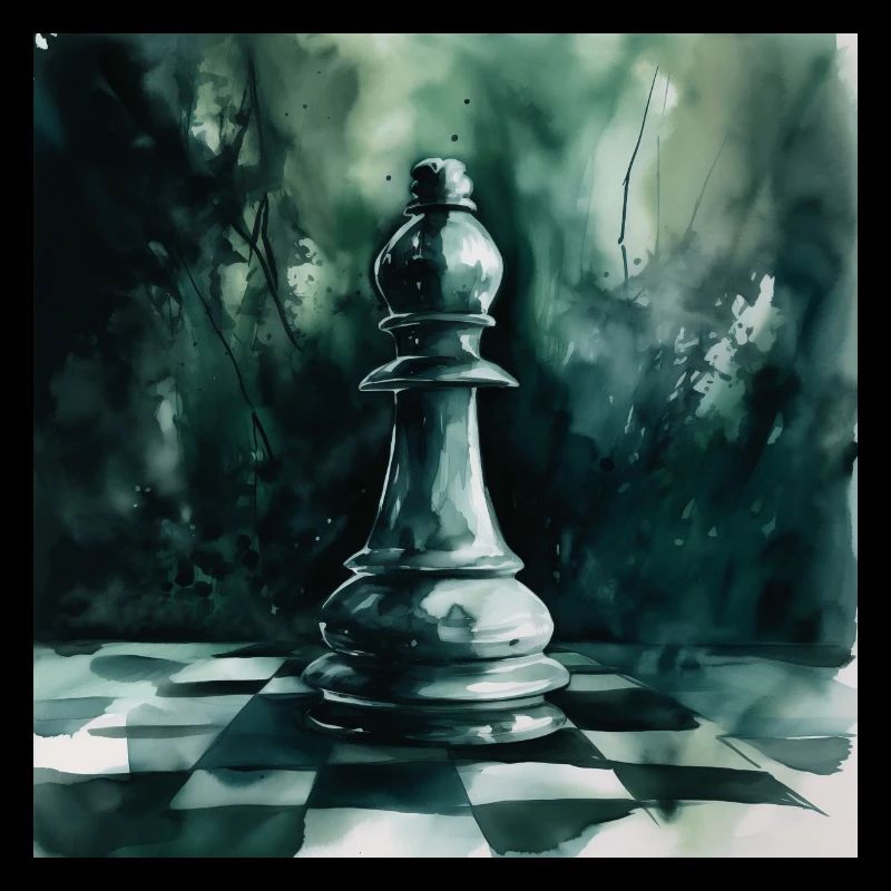 Turquoise Chess Bishop