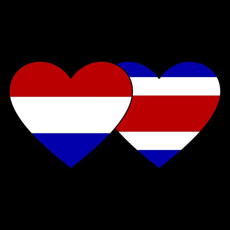 Hollande Costa Rica drapeau coeur