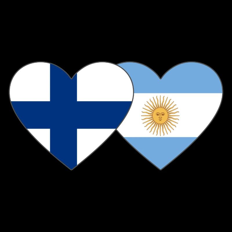 Finlande Argentine Drapeau Coeur
