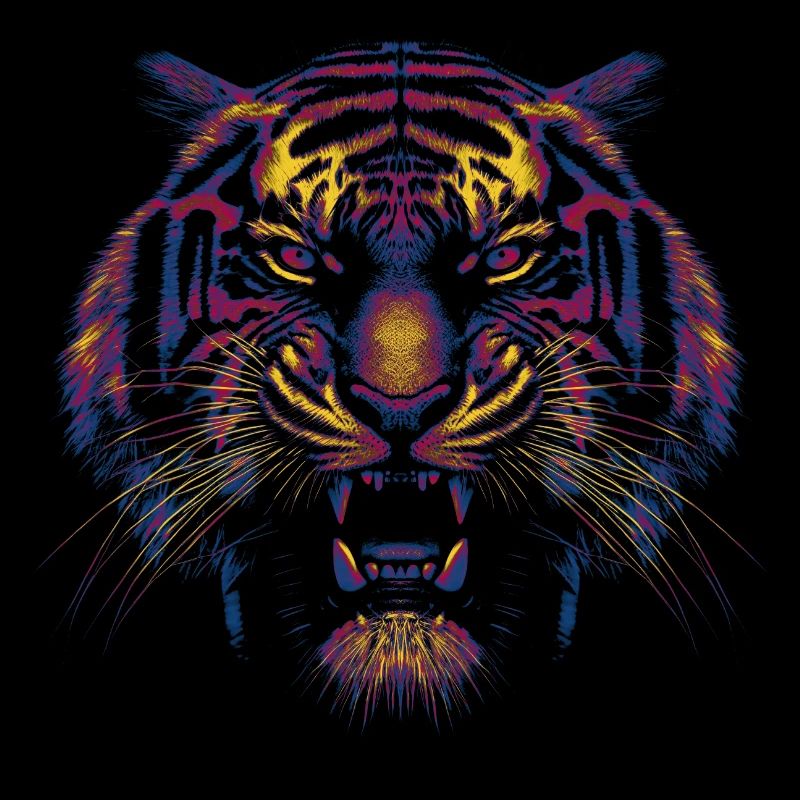 Farbiger Tigerkopf