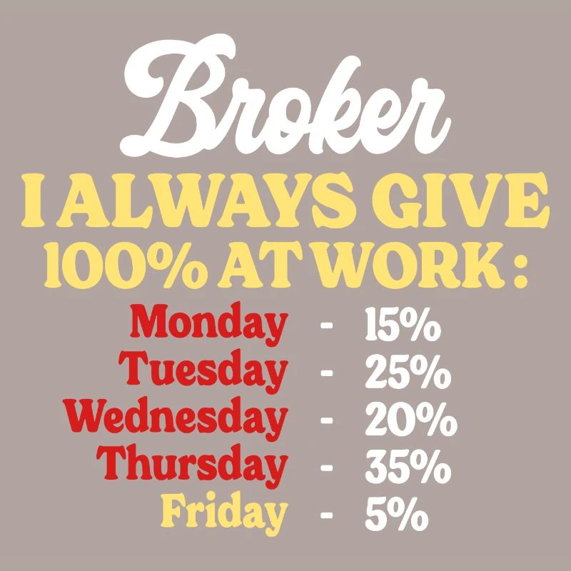 100% At Work Funny Quote Broker