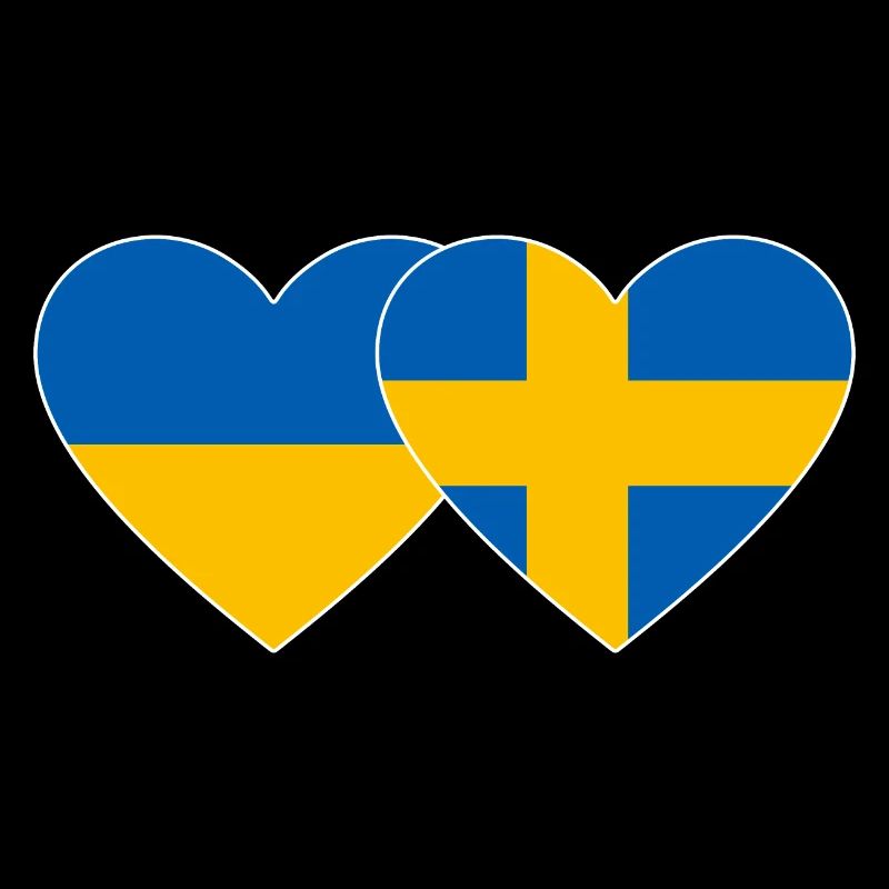 Ukraine Suède Flag Coeur