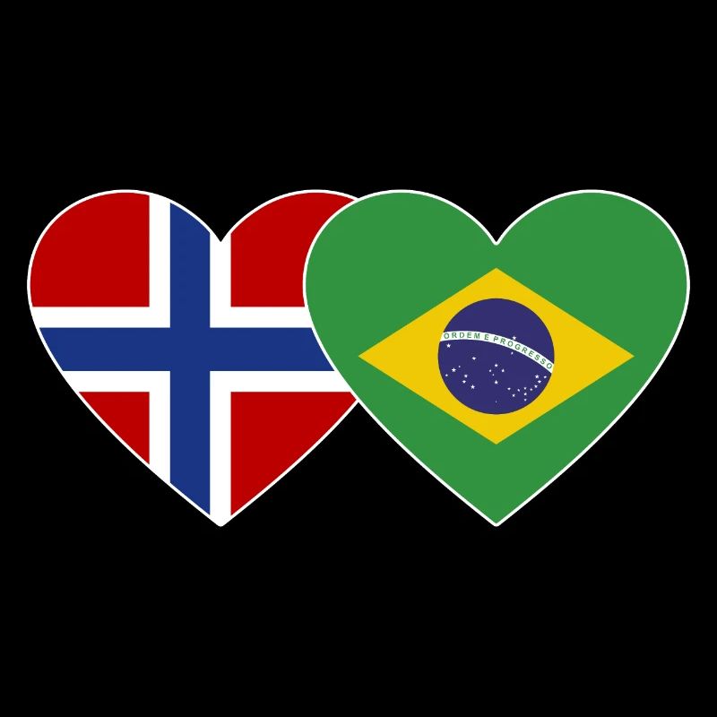 Norvège Brésil Flag Heart