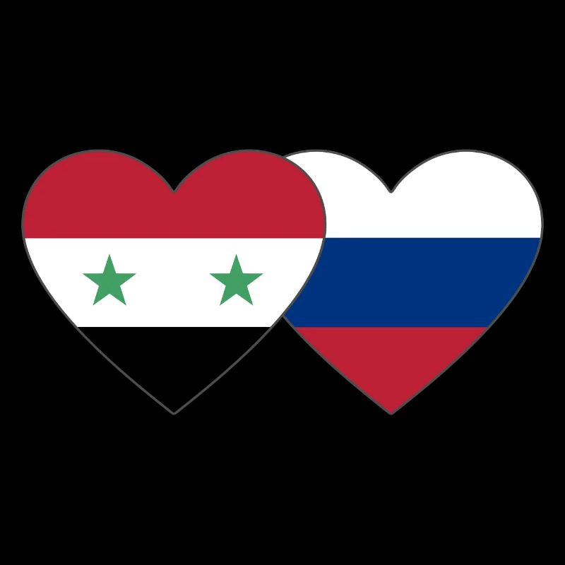 Syrien Russland Flagge Herz