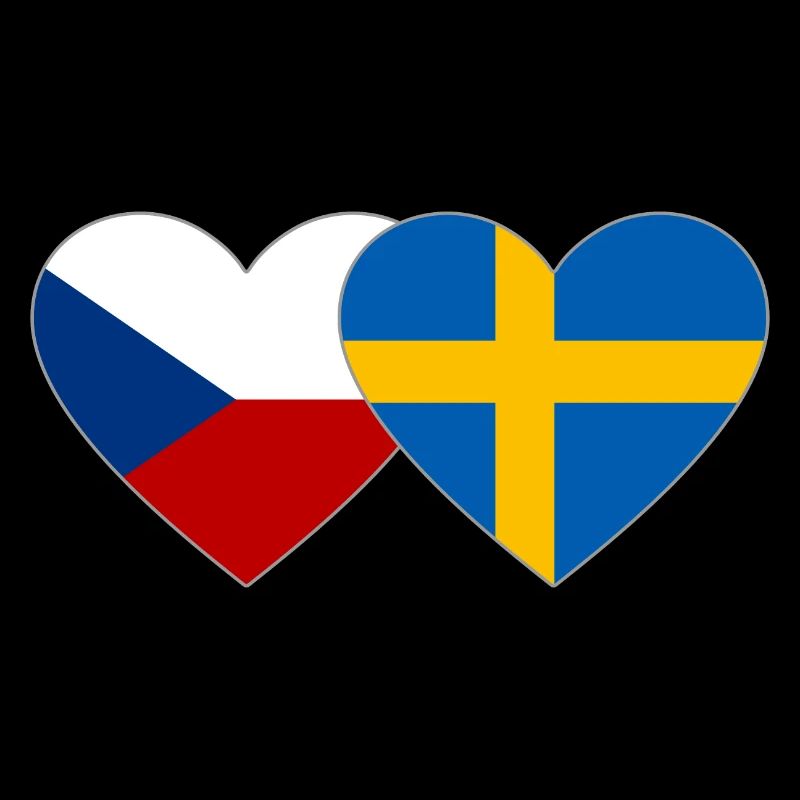 Tschechien Schweden Flagge Herz