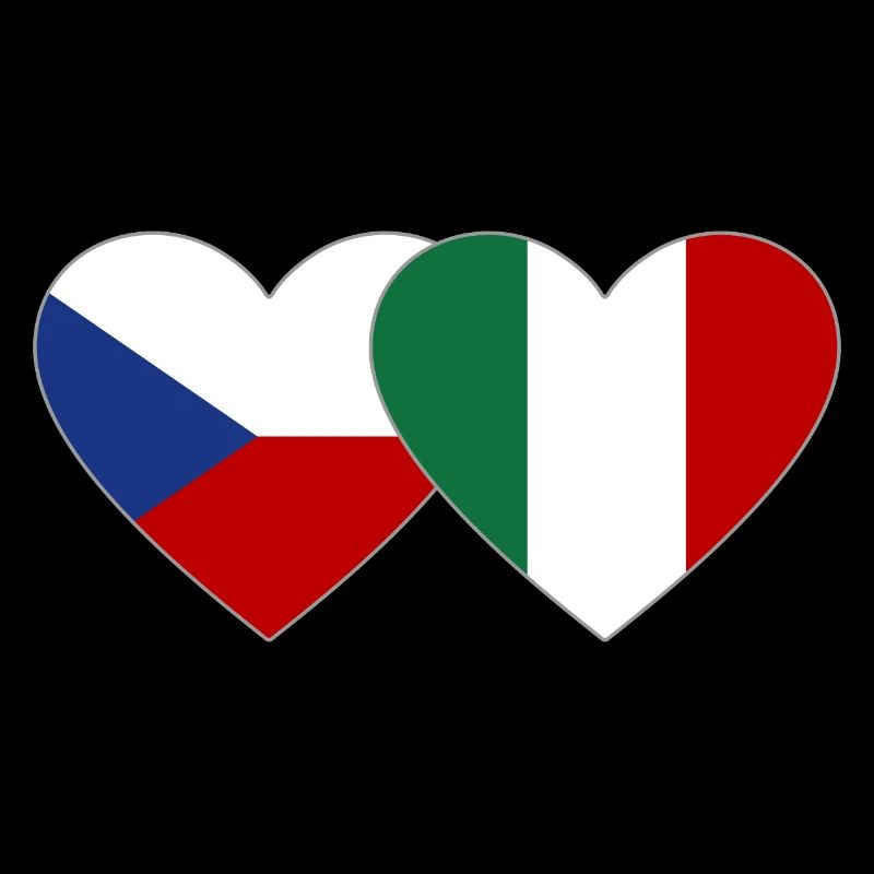 République tchèque Italie Flag Heart