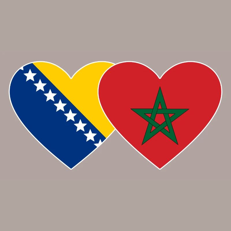 Bosnie Maroc Flag Coeur