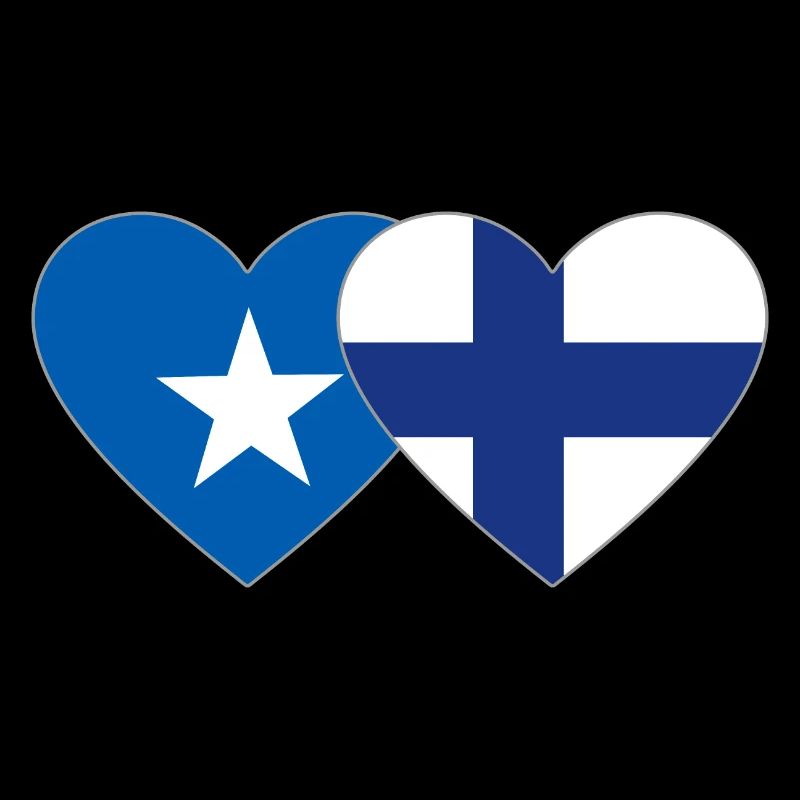 Somalia Finland Flag Heart