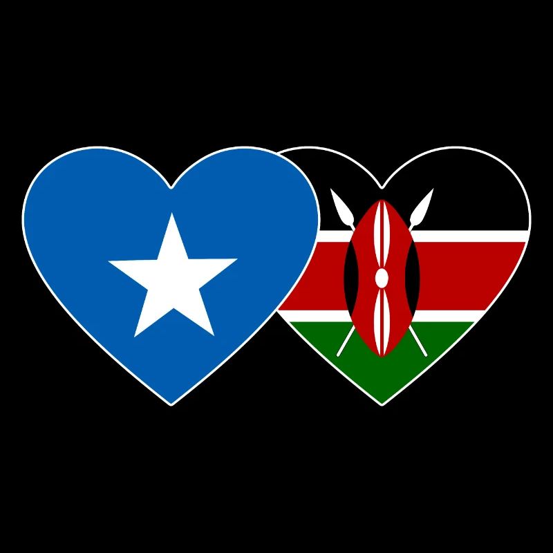 Somalia Kenia Flagge Herz