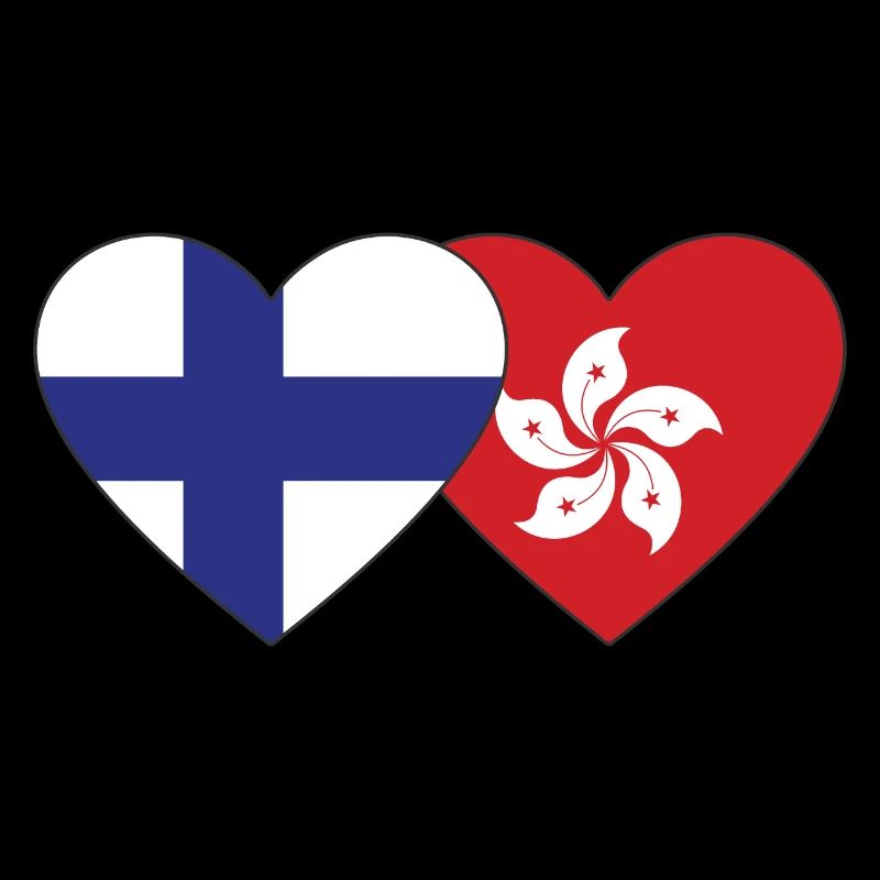Finnland Hongkong Flagge Herz
