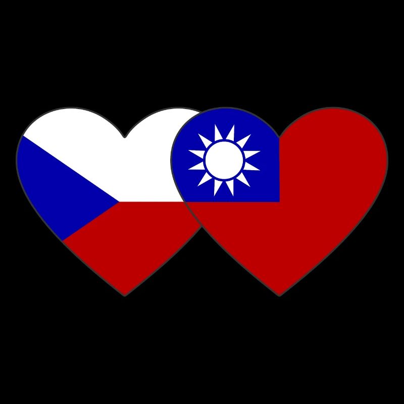 République tchèque Taïwan Flag Heart