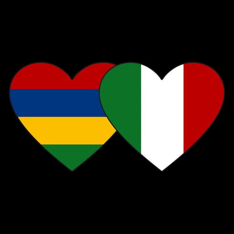 Maurice Italie Flag Coeur