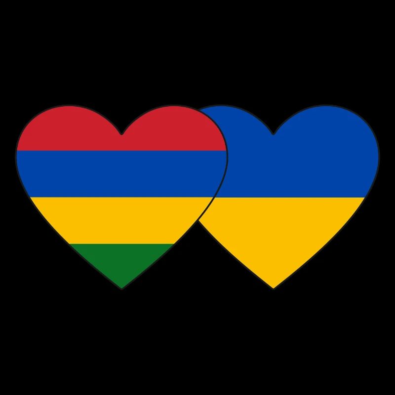 Maurice Ukraine Flag Coeur