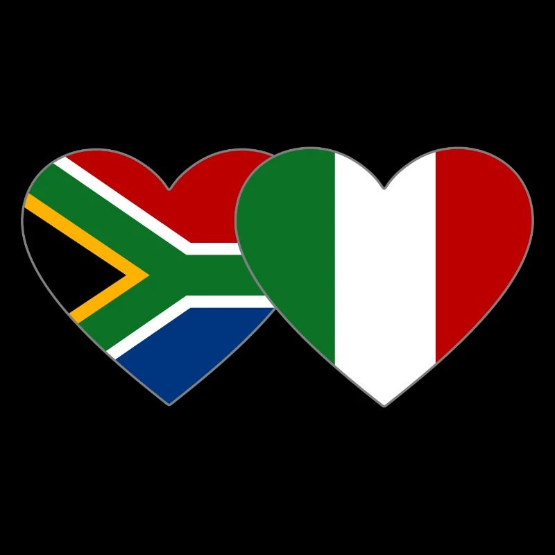 Afrique du Sud Italie Flag Heart