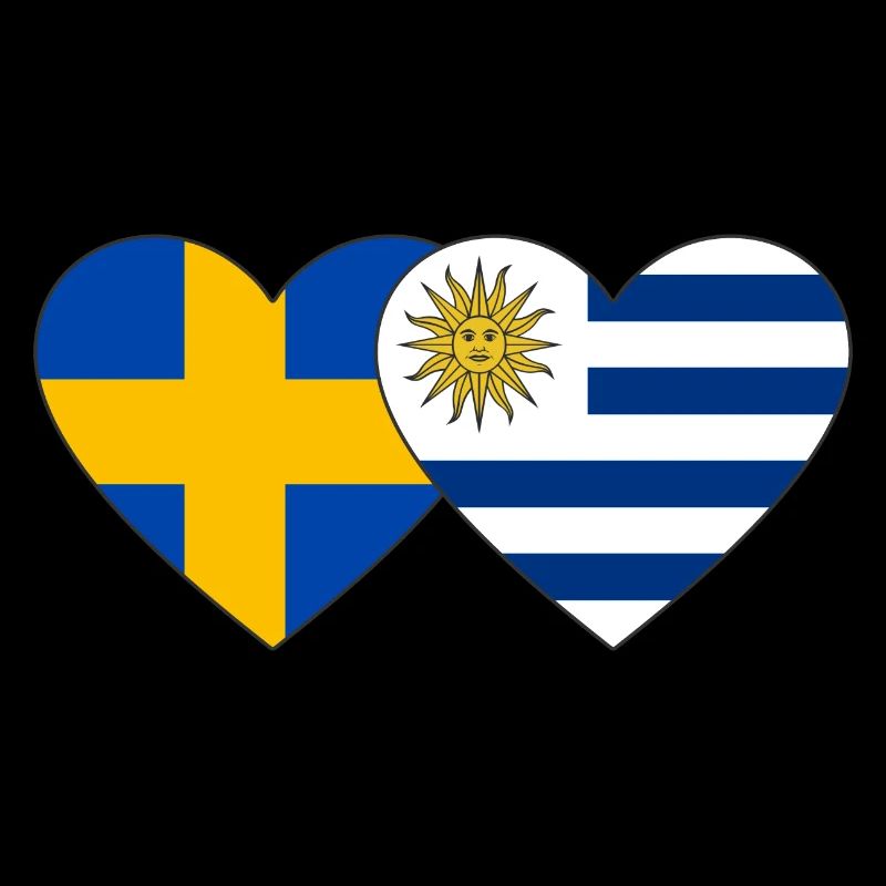 Schweden Uruguay Herz Flagge