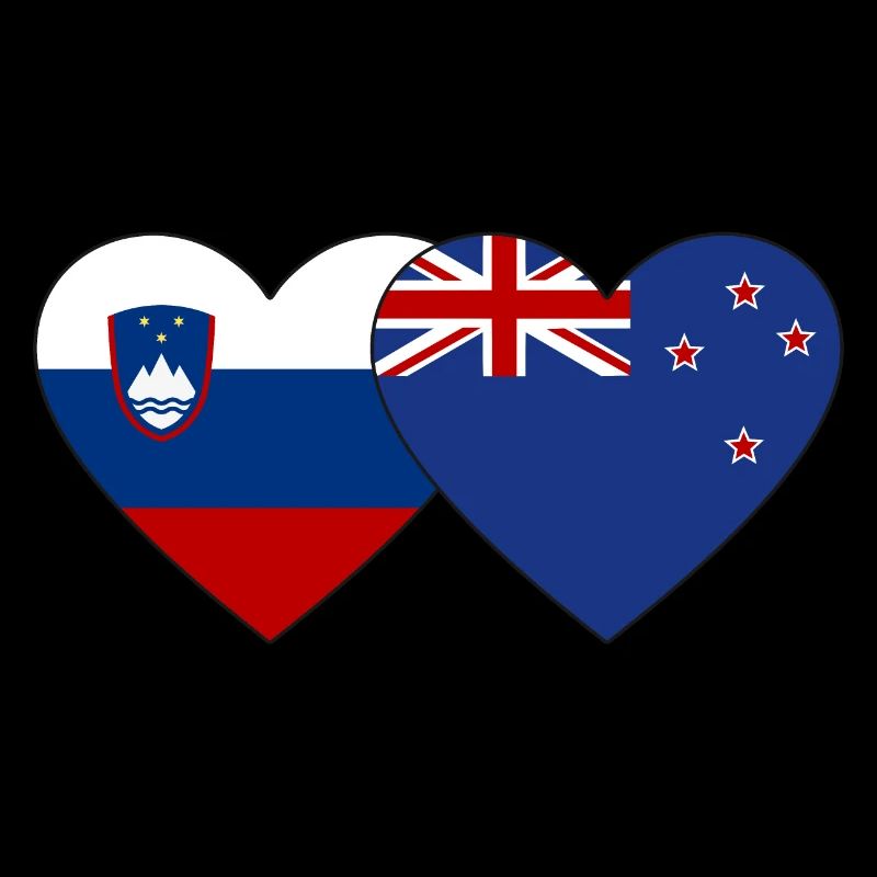 Slovénie Nouvelle-Zélande Drapeau Coeur