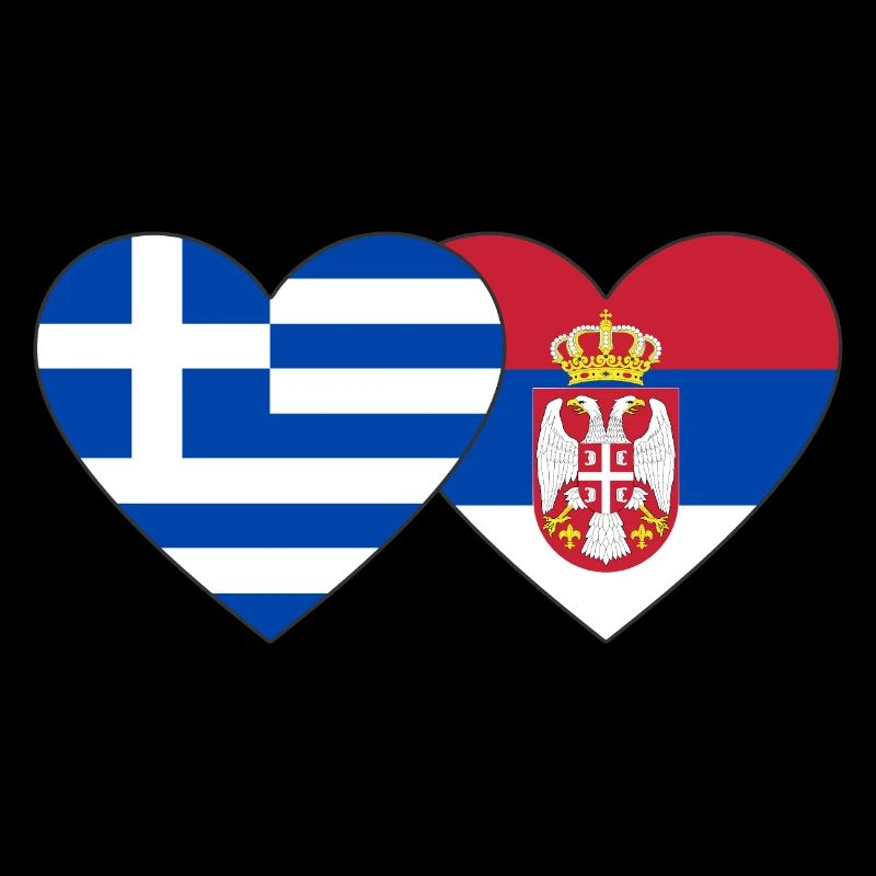 Greece Serbia Flag Heart