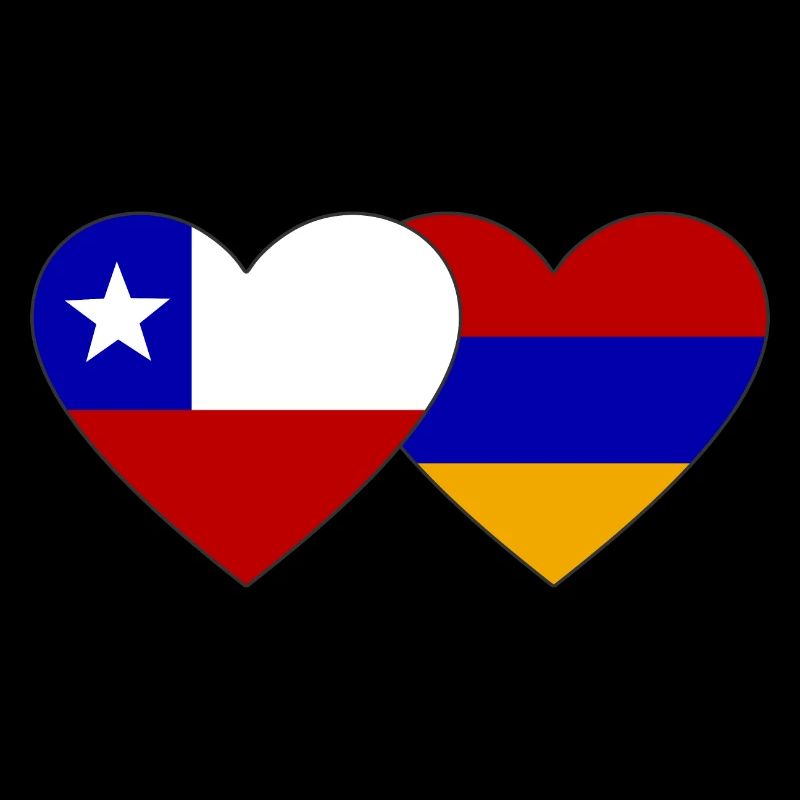 Chili Arménie Drapeau Coeur