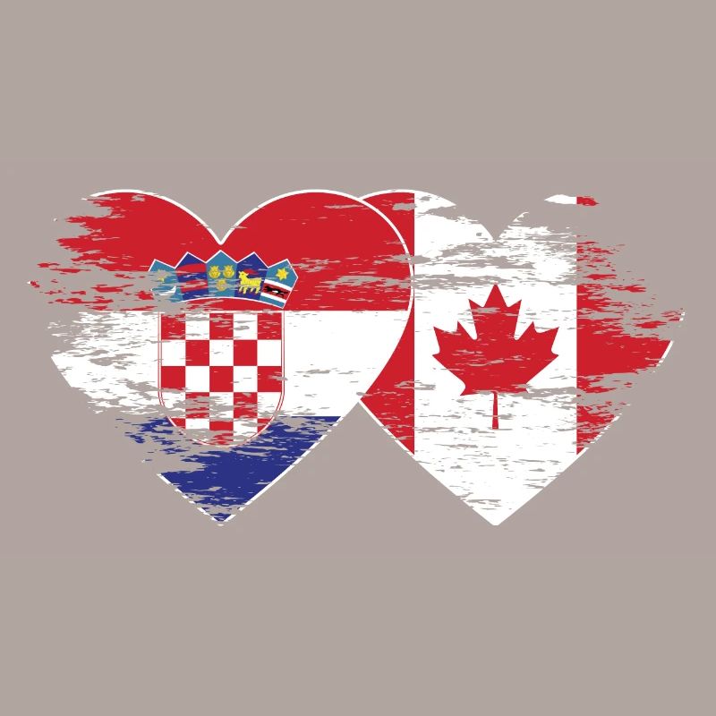 Croatie Canada drapeau coeur utilisé