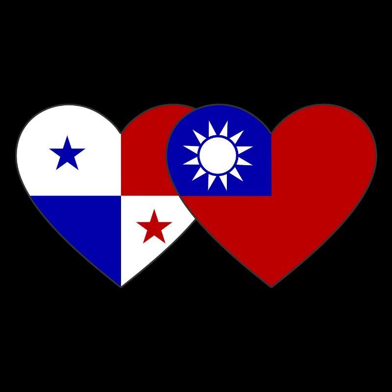 Panama Taiwan Flag Heart