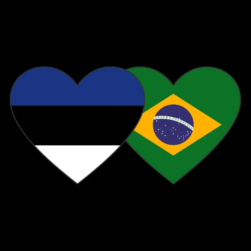 Estonie Brésil Flag Coeur