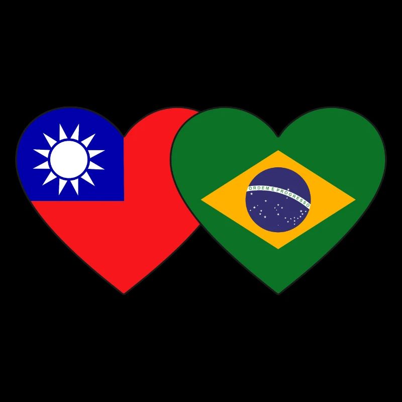 Taïwan Brésil Flag Heart