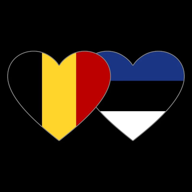 Belgique Estonie Flag Heart