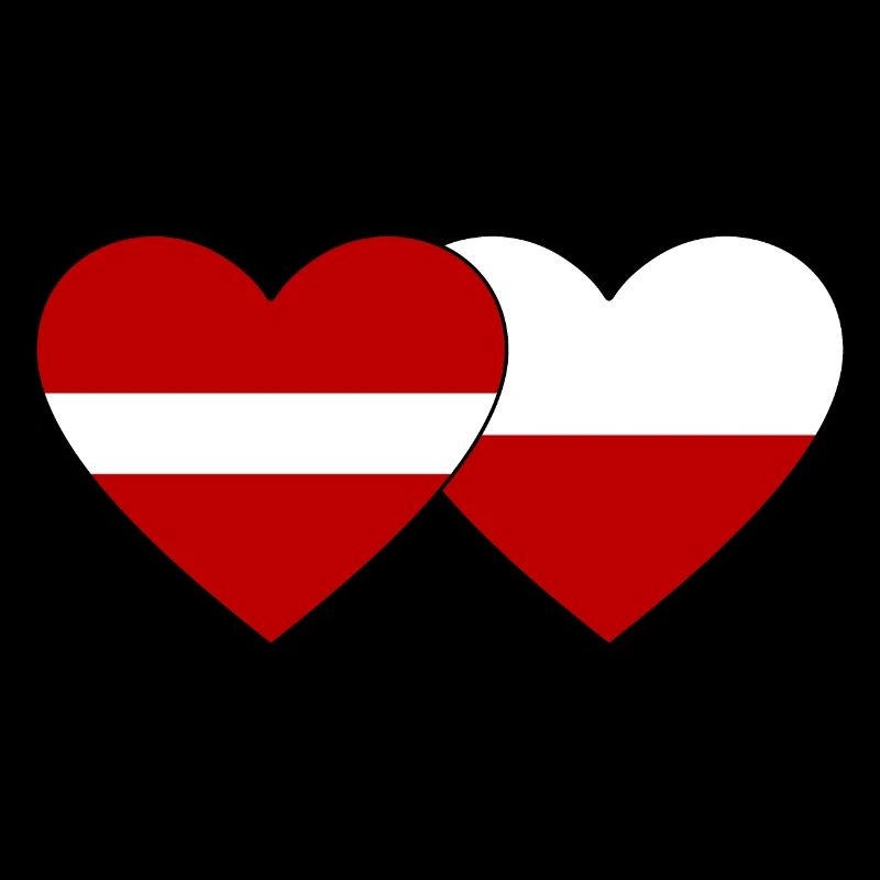 Lettonie Pologne Drapeau Coeur