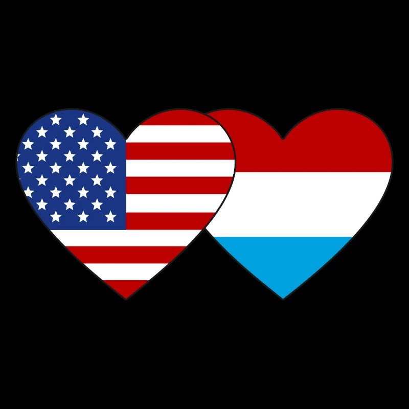 États-Unis Luxembourg Flag Heart