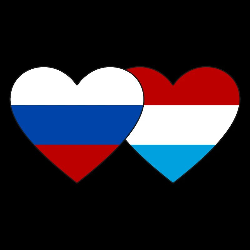 Russie Luxembourg Flag Heart