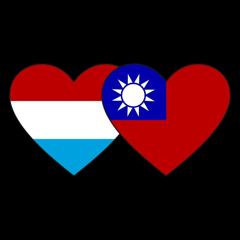 Luxembourg Taiwan Flag Heart