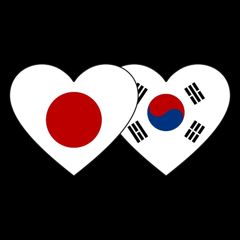 Japan Südkorea Flagge Herz