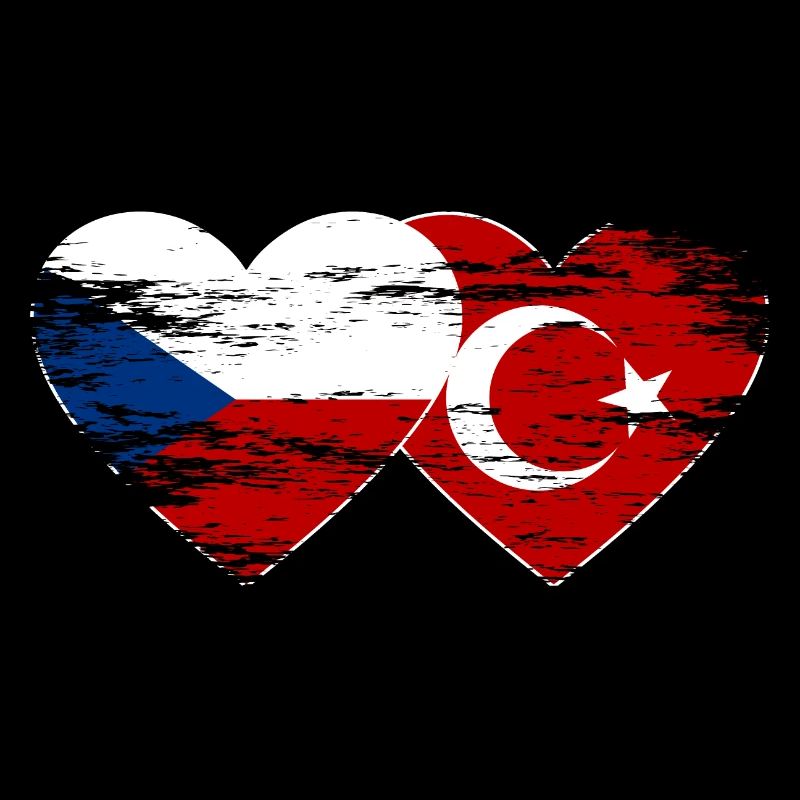 Czech Republic Turkey flag heart used