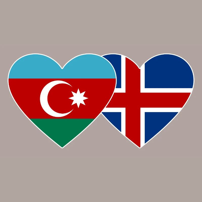 Aserbaidschan Island Flagge Herz
