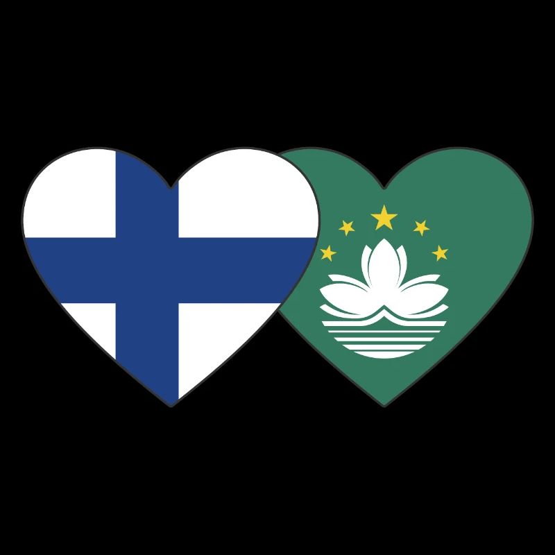Finnland Macau Flagge Herz