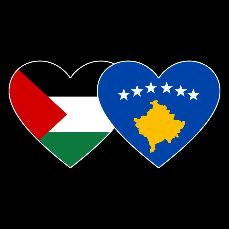 Palestine Kosovo drapeau coeur