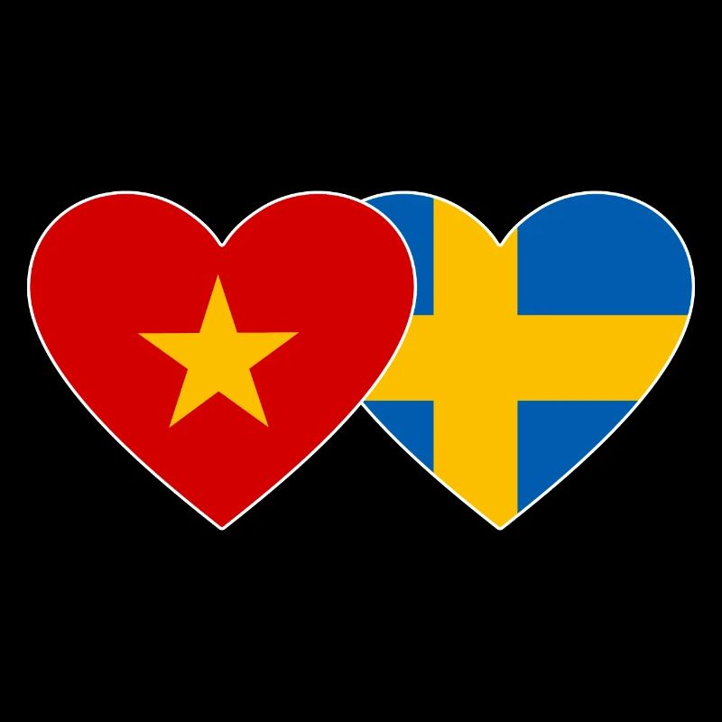 Viêt Nam Suède Drapeau Coeur