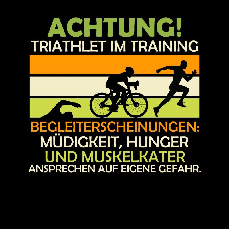 Triathlon Spruch Triathlet im Training Müdigkeit