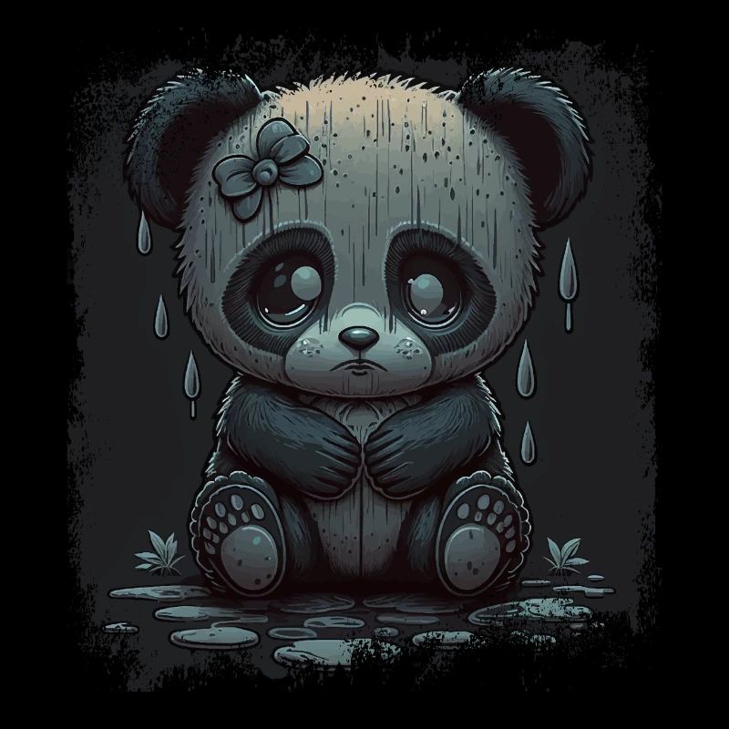 niedlicher trauriger Panda