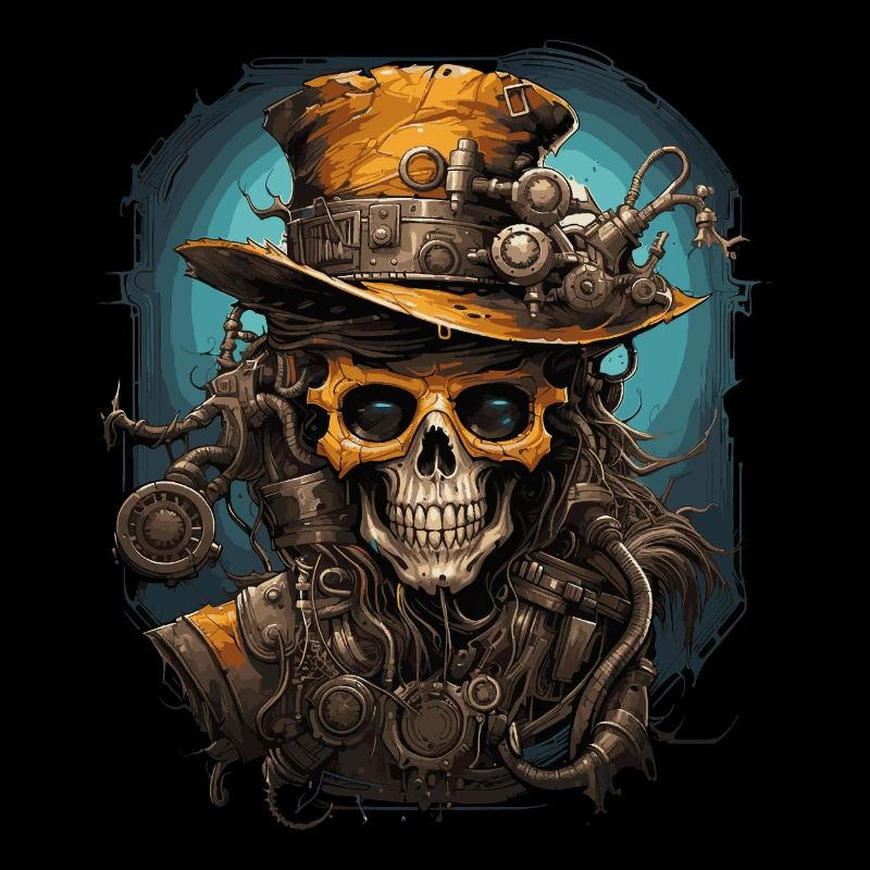 Crâne de zombie steampunk