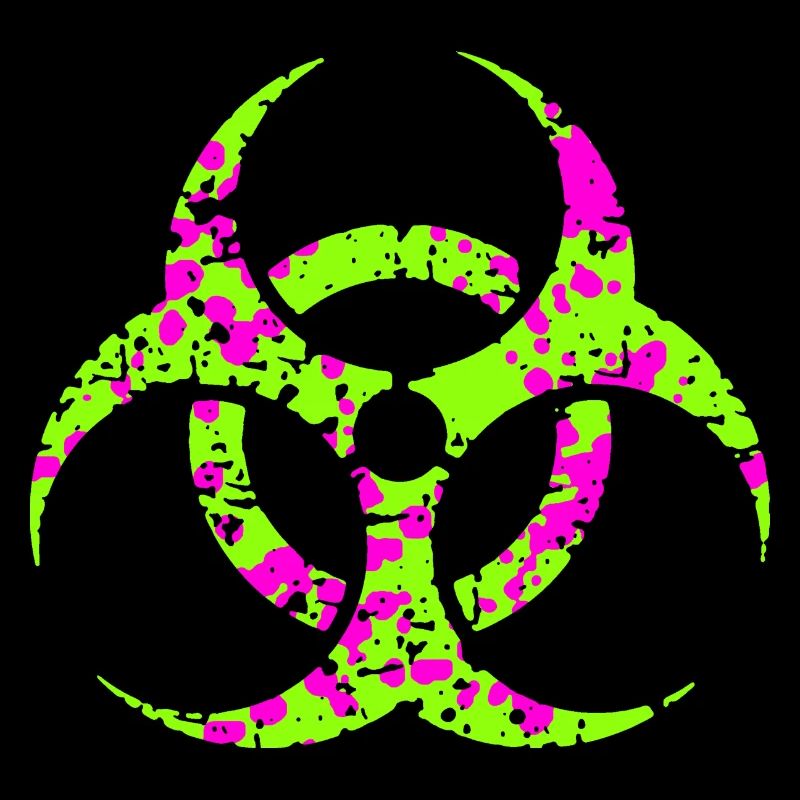 Neon Techno Tekk Biological Risk Party Logo
