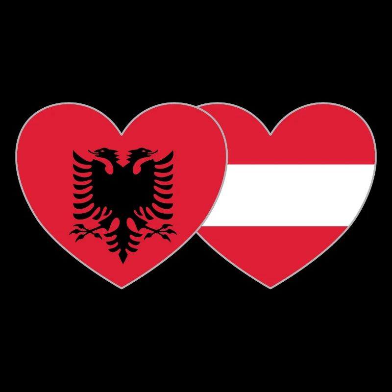 Albania Easter Flag Heart