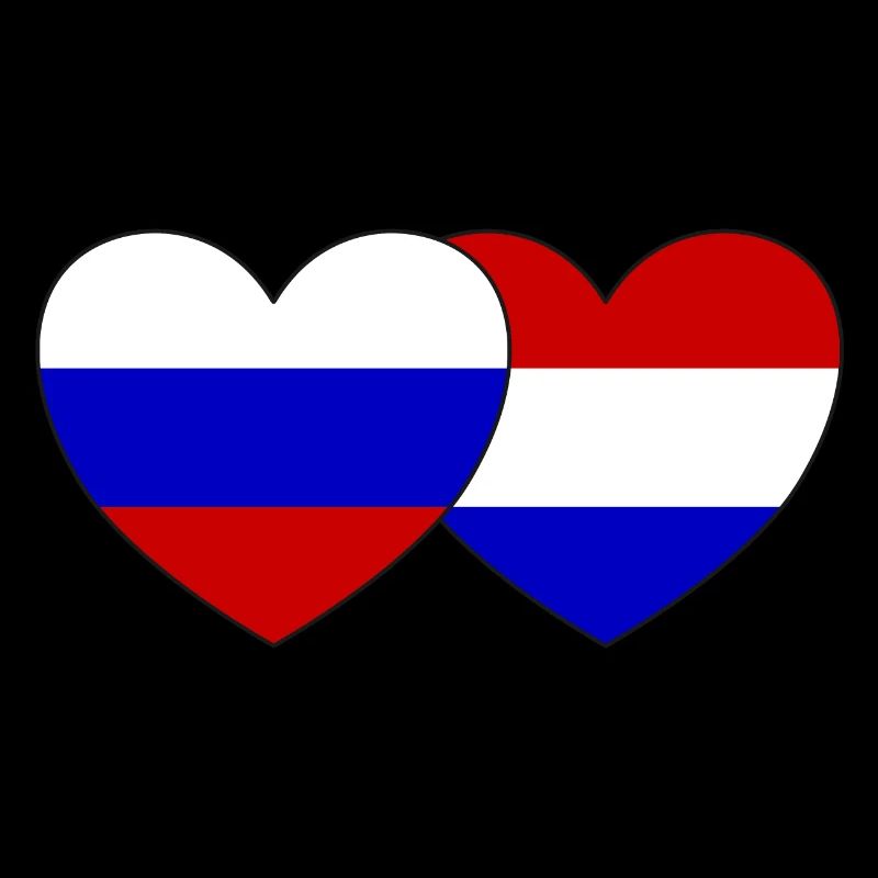 Russie Drapeau Hollande Coeur