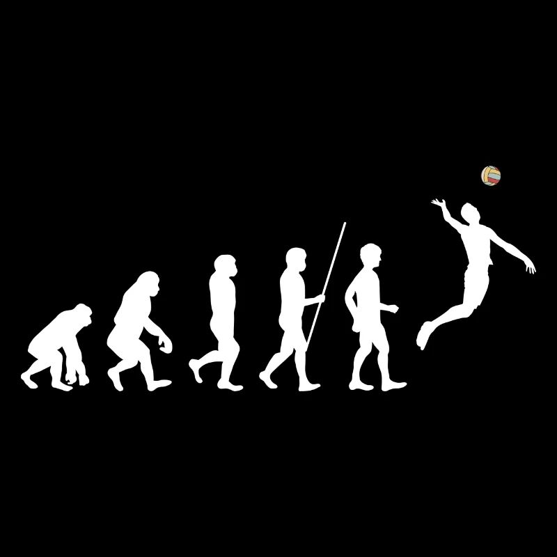 Volleyballer Evolution Volleyball Geschenk weiß