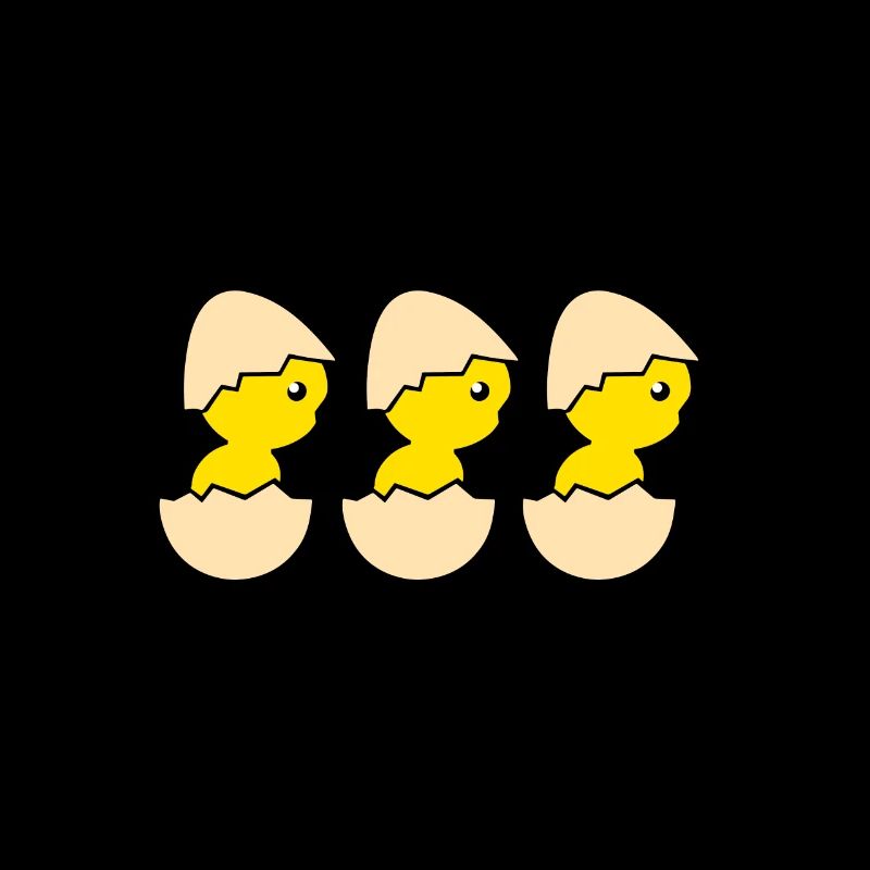 Three hatching chicks