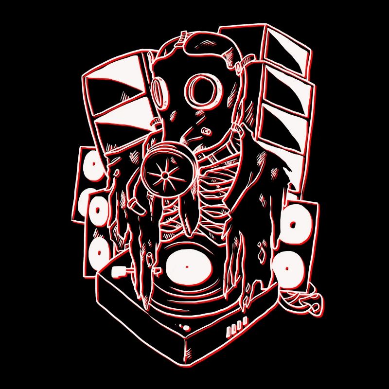 Hardtek vinyl gas mask - front print
