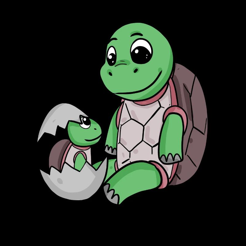 Tortue avec Bébé Tortue
