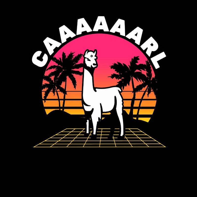 Carl Lama mit Hut - Lustiger Retro Wave Spruch