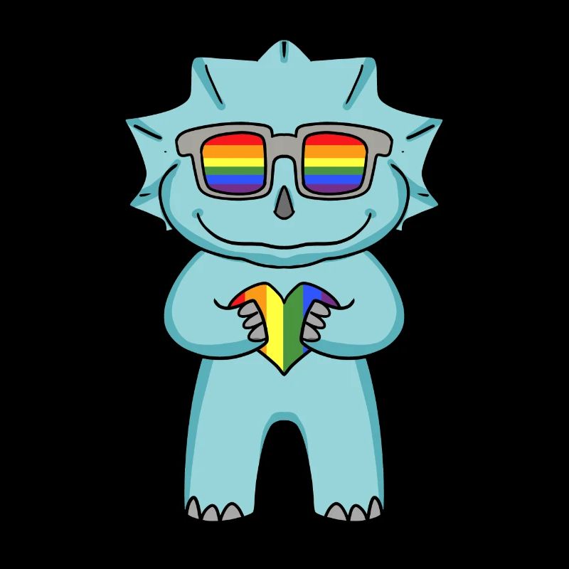 LGBT Tier Dinosaurier Regenbogen Herz